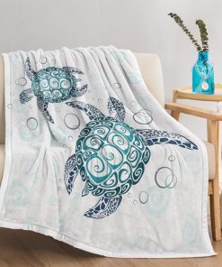 3D Sea Turtle Fleece Throw Blanket for Bed Sea Turtle Fleece Throw Blanket for Women Men Super Soft Plush Sea Turtle Throw Blanket Gifts 130X150cm 150X200cm